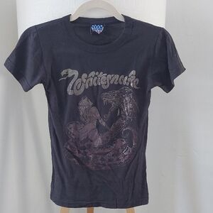 Junk Food Whitesnake Loverhunter UK Tour 1979 Black Graphic T-Shirt